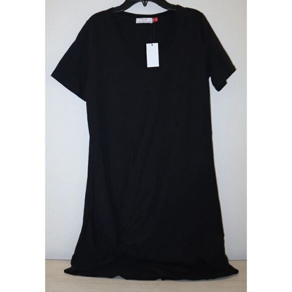 n:philanthropy Women's Sz XS Black Twist Knot Front T-Shirt Dress $138 - Picture 1 of 8